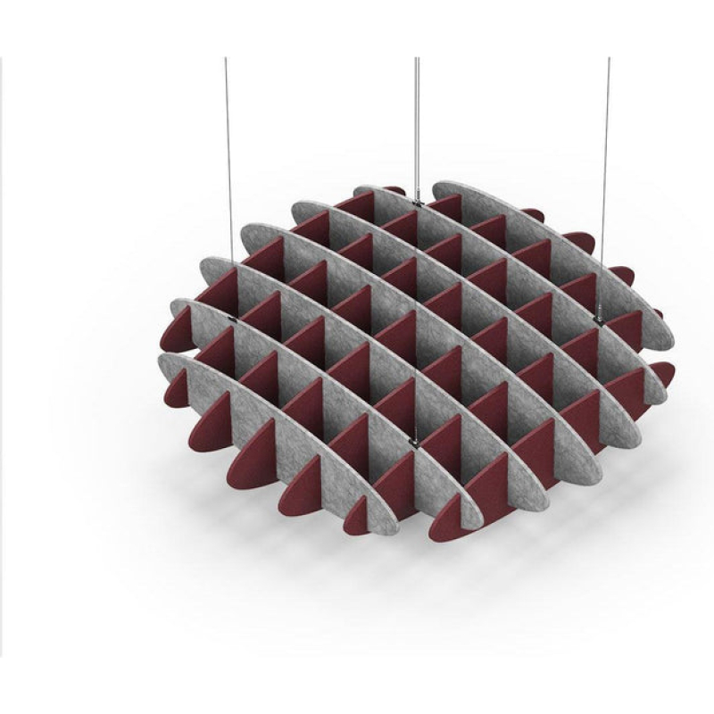 Acoustic Ceiling Sound Trap - 1200mm x 1200mm Round - Marble Grey | Maroon