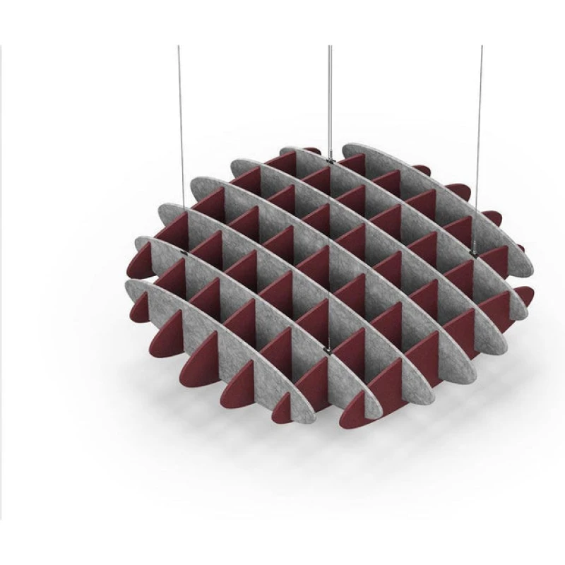 Acoustic Ceiling Sound Trap - 1200mm x 1200mm Round - Marble Grey | Maroon