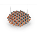 Acoustic Ceiling Sound Trap - 1200mm x 1200mm Round - Marble Grey | Orange