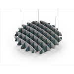 Acoustic Ceiling Sound Trap - 1200mm x 1200mm Round - Marble Grey | Peacock Green