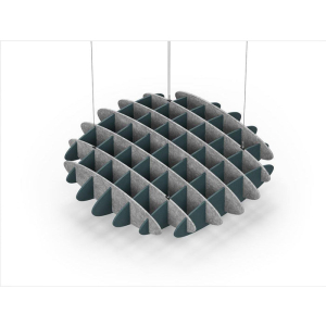 Acoustic Ceiling Sound Trap - 1200mm x 1200mm Round - Marble Grey | Peacock Green