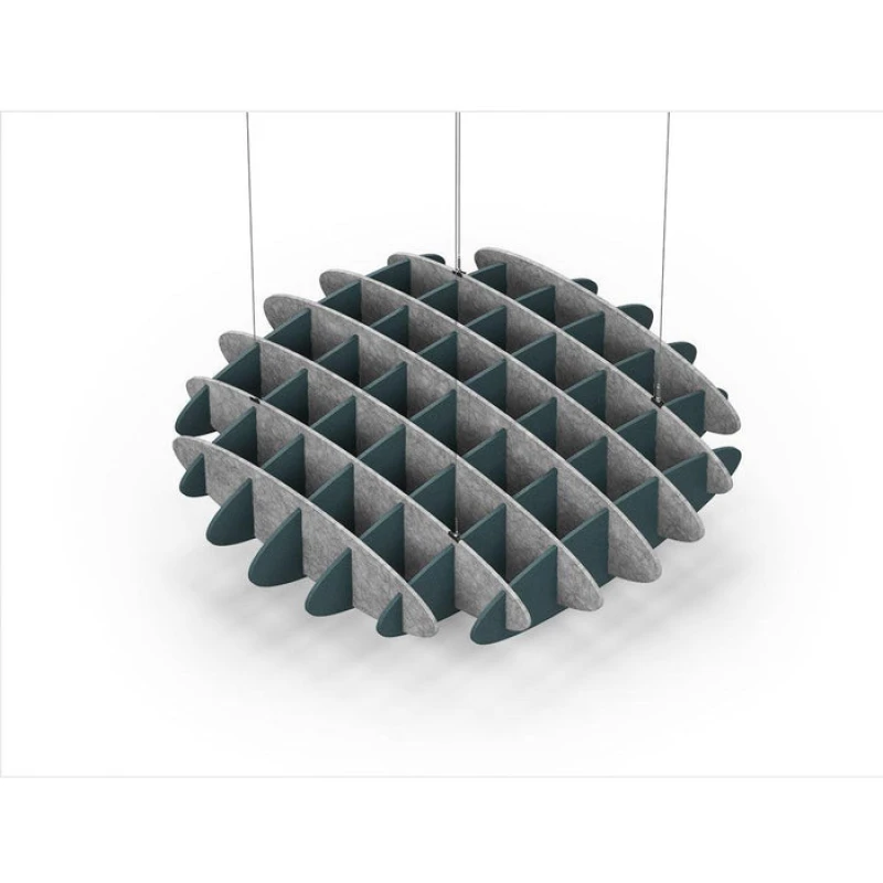 Acoustic Ceiling Sound Trap - 1200mm x 1200mm Round - Marble Grey | Peacock Green