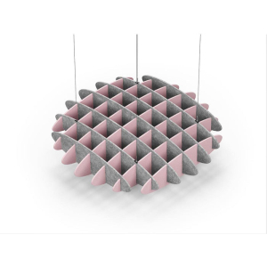 Acoustic Ceiling Sound Trap - 1200mm x 1200mm Round - Marble Grey | Pink