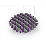 Acoustic Ceiling Sound Trap - 1200mm x 1200mm Round - Marble Grey | Purple