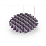 Acoustic Ceiling Sound Trap - 1200mm x 1200mm Round - Marble Grey | Purple
