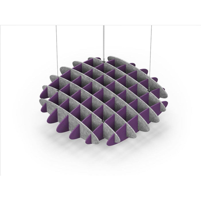 Acoustic Ceiling Sound Trap - 1200mm x 1200mm Round - Marble Grey | Purple