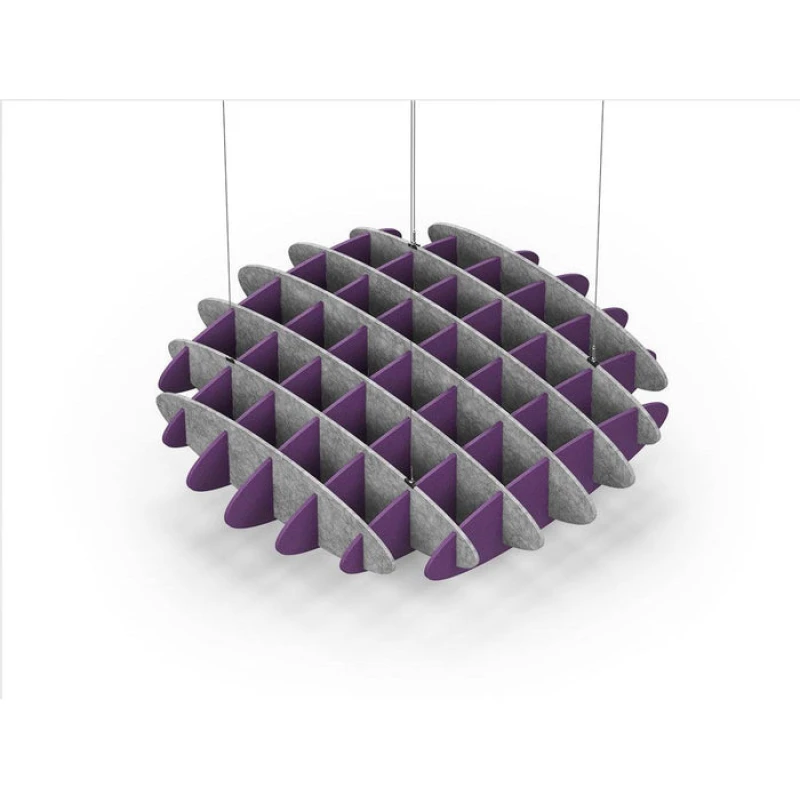 Acoustic Ceiling Sound Trap - 1200mm x 1200mm Round - Marble Grey | Purple