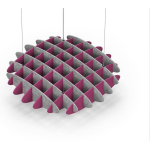 Acoustic Ceiling Sound Trap - 1200mm x 1200mm Round - Marble Grey | Royal Pink