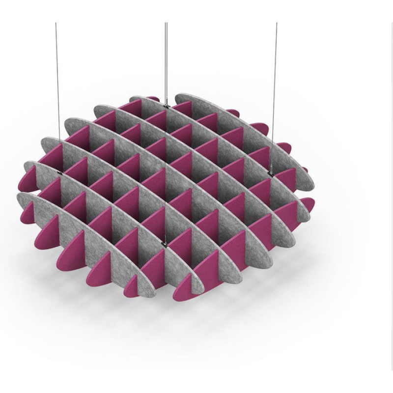 Acoustic Ceiling Sound Trap - 1200mm x 1200mm Round - Marble Grey | Royal Pink