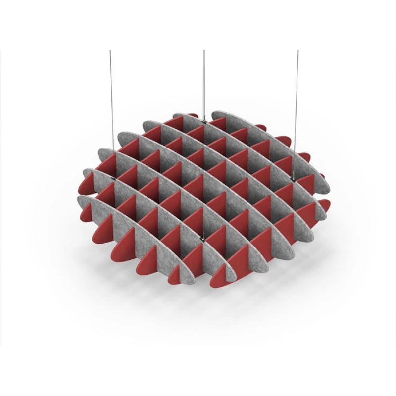 Acoustic Ceiling Sound Trap - 1200mm x 1200mm Round - Marble Grey | Red