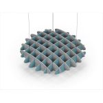 Acoustic Ceiling Sound Trap - 1200mm x 1200mm Round - Marble Grey | Sky Blue
