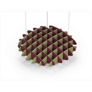 Acoustic Ceiling Sound Trap - 1200mm x 1200mm Round - Maroon | Banana Green