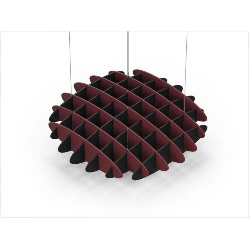 Acoustic Ceiling Sound Trap - 1200mm x 1200mm Round - Maroon | Black