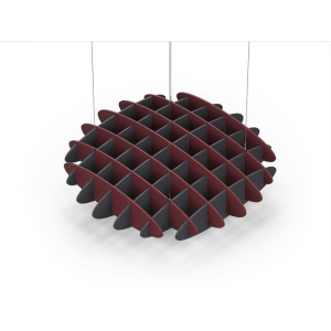 Acoustic Ceiling Sound Trap - 1200mm x 1200mm Round - Maroon | Charcoal Grey