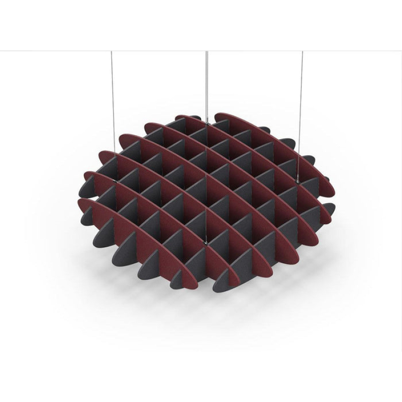 Acoustic Ceiling Sound Trap - 1200mm x 1200mm Round - Maroon | Charcoal Grey