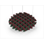 Acoustic Ceiling Sound Trap - 1200mm x 1200mm Round - Maroon | Dark Green