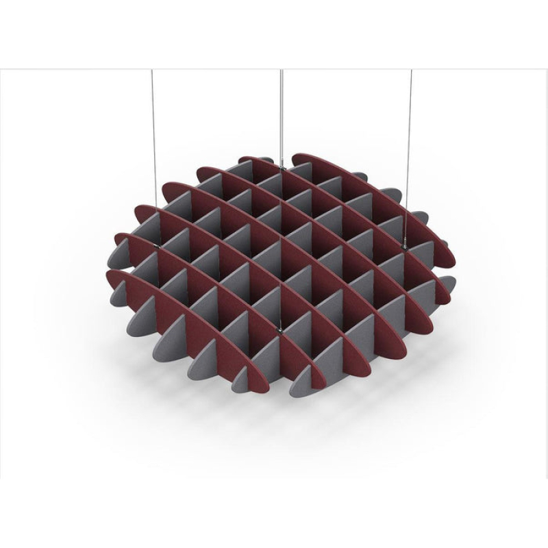 Acoustic Ceiling Sound Trap - 1200mm x 1200mm Round - Maroon | Grey