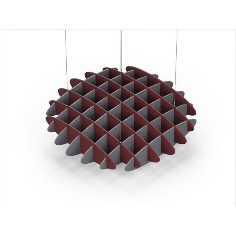 Acoustic Ceiling Sound Trap - 1200mm x 1200mm Round - Maroon | Grey