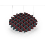 Acoustic Ceiling Sound Trap - 1200mm x 1200mm Round - Maroon | Peacock Green