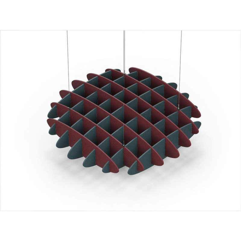 Acoustic Ceiling Sound Trap - 1200mm x 1200mm Round - Maroon | Peacock Green