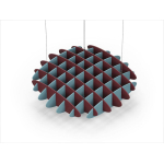 Acoustic Ceiling Sound Trap - 1200mm x 1200mm Round - Maroon | Sky Blue