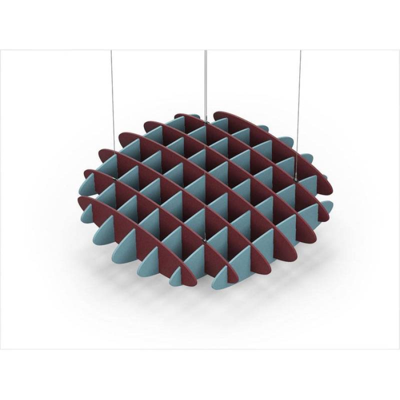 Acoustic Ceiling Sound Trap - 1200mm x 1200mm Round - Maroon | Sky Blue