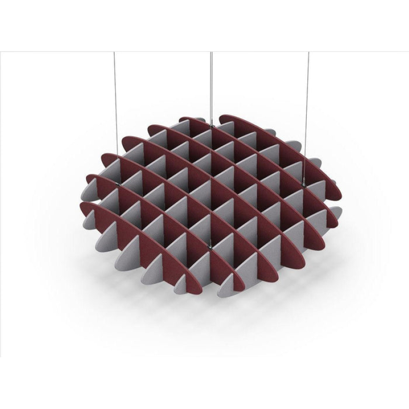 Acoustic Ceiling Sound Trap - 1200mm x 1200mm Round - Maroon | Slate Grey