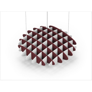 Acoustic Ceiling Sound Trap - 1200mm x 1200mm Round - Maroon | White