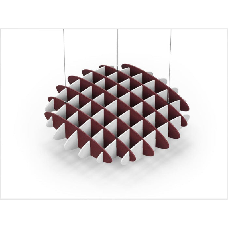 Acoustic Ceiling Sound Trap - 1200mm x 1200mm Round - Maroon | White