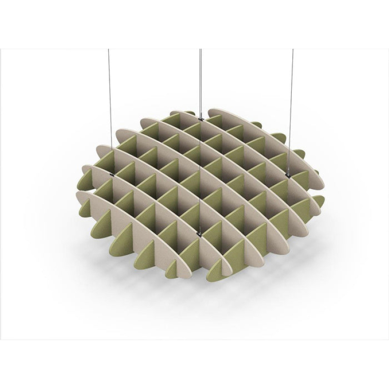 Acoustic Ceiling Sound Trap - 1200mm x 1200mm Round - Natural | Banana Green