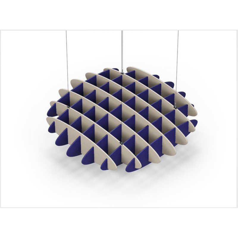 Acoustic Ceiling Sound Trap - 1200mm x 1200mm Round - Natural | Blue