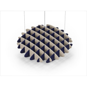 Acoustic Ceiling Sound Trap - 1200mm x 1200mm Round - Natural | Dark Blue