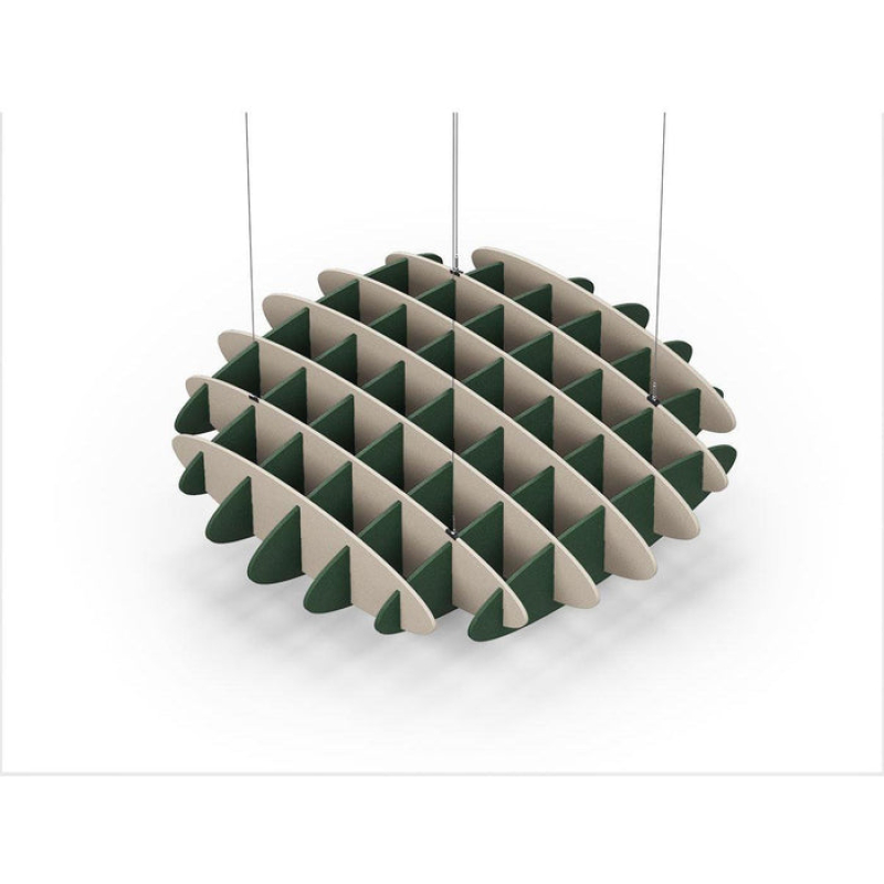 Acoustic Ceiling Sound Trap - 1200mm x 1200mm Round - Natural | Dark Green