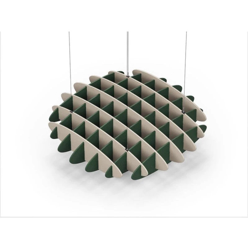 Acoustic Ceiling Sound Trap - 1200mm x 1200mm Round - Natural | Dark Green