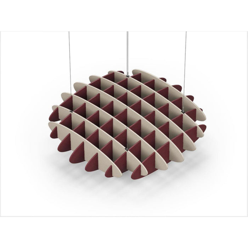 Acoustic Ceiling Sound Trap - 1200mm x 1200mm Round - Natural | Maroon