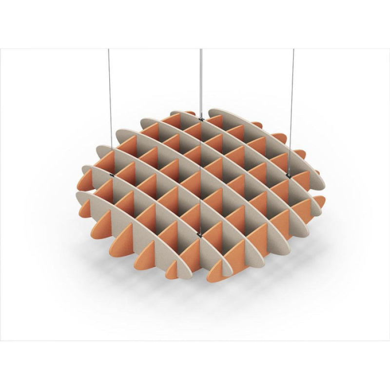 Acoustic Ceiling Sound Trap - 1200mm x 1200mm Round - Natural | Orange