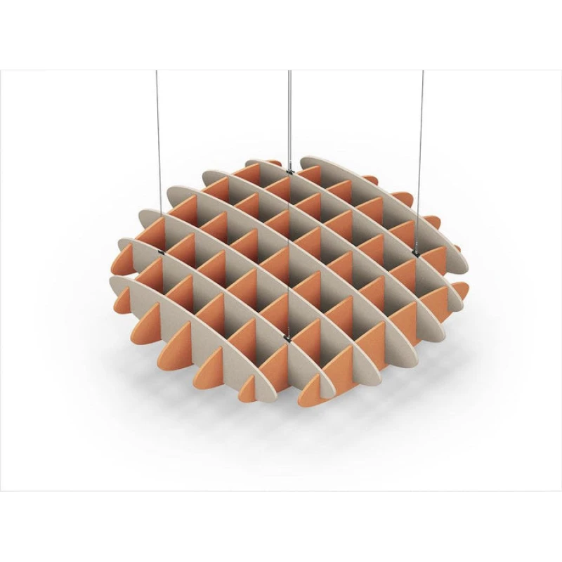 Acoustic Ceiling Sound Trap - 1200mm x 1200mm Round - Natural | Orange