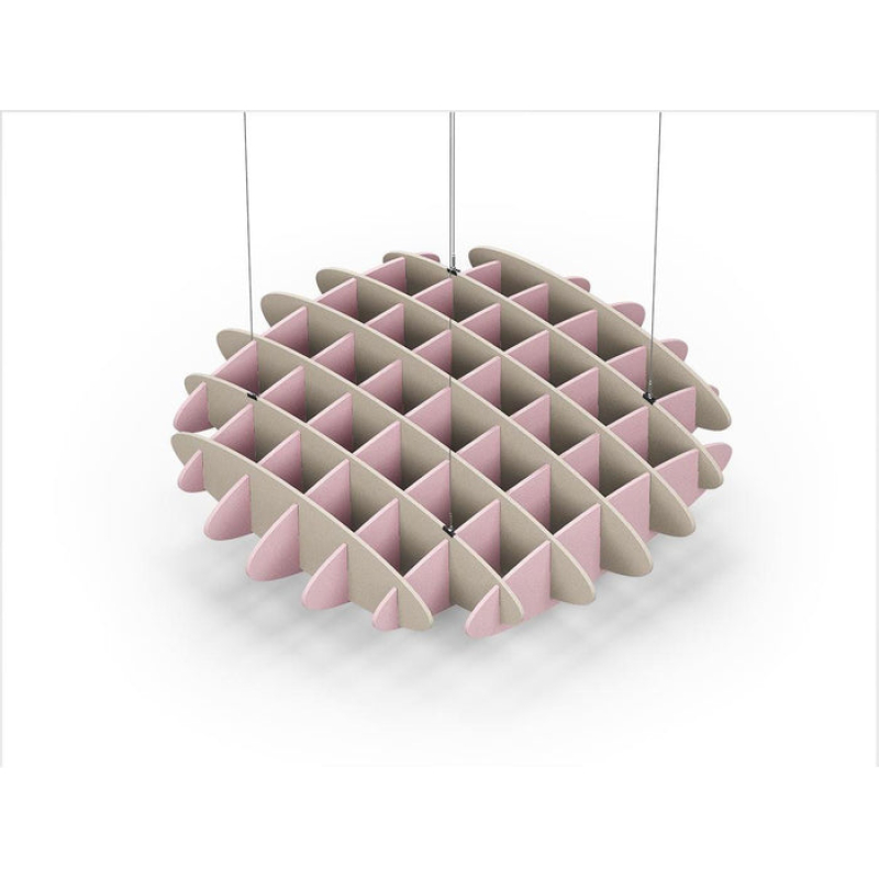 Acoustic Ceiling Sound Trap - 1200mm x 1200mm Round - Natural | Pink