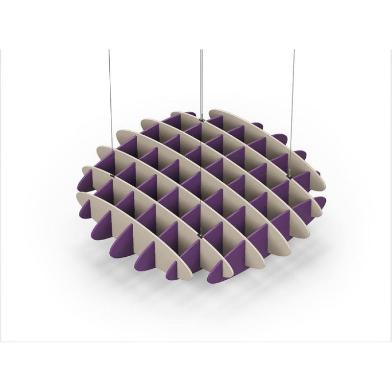 Acoustic Ceiling Sound Trap - 1200mm x 1200mm Round - Natural | Purple