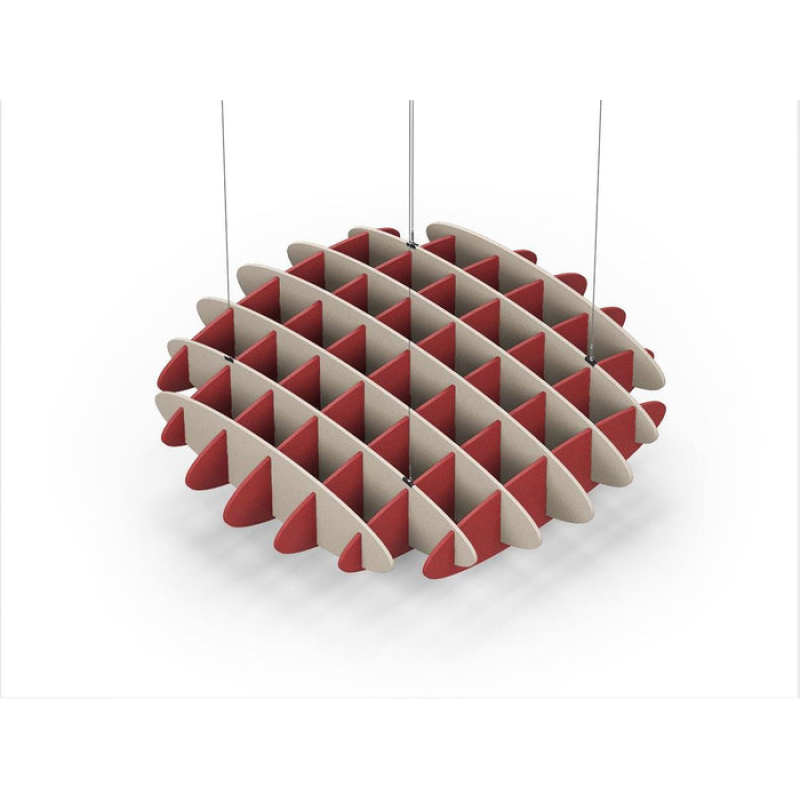 Acoustic Ceiling Sound Trap - 1200mm x 1200mm Round - Natural | Red
