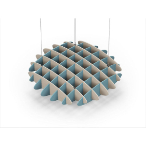 Acoustic Ceiling Sound Trap - 1200mm x 1200mm Round - Natural | Sky Blue