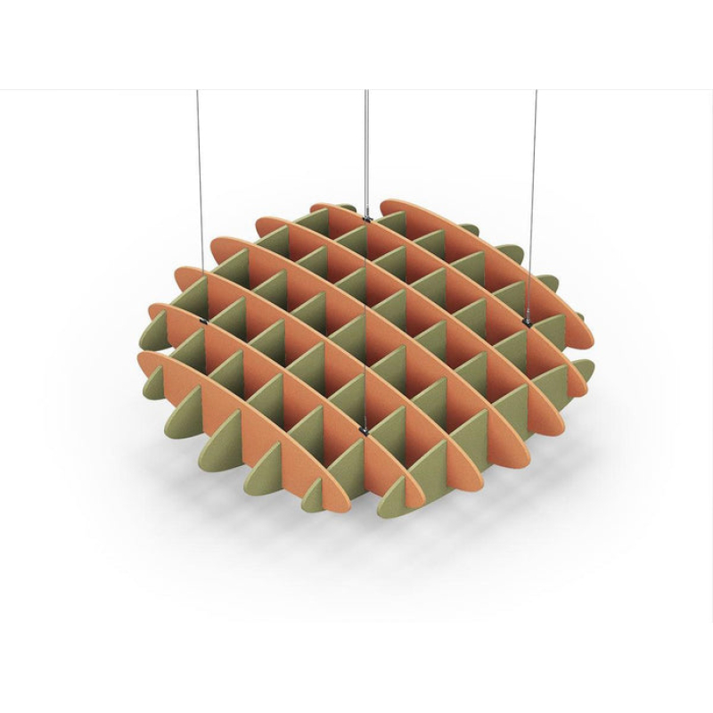Acoustic Ceiling Sound Trap - 1200mm x 1200mm Round - Orange | Banana Green