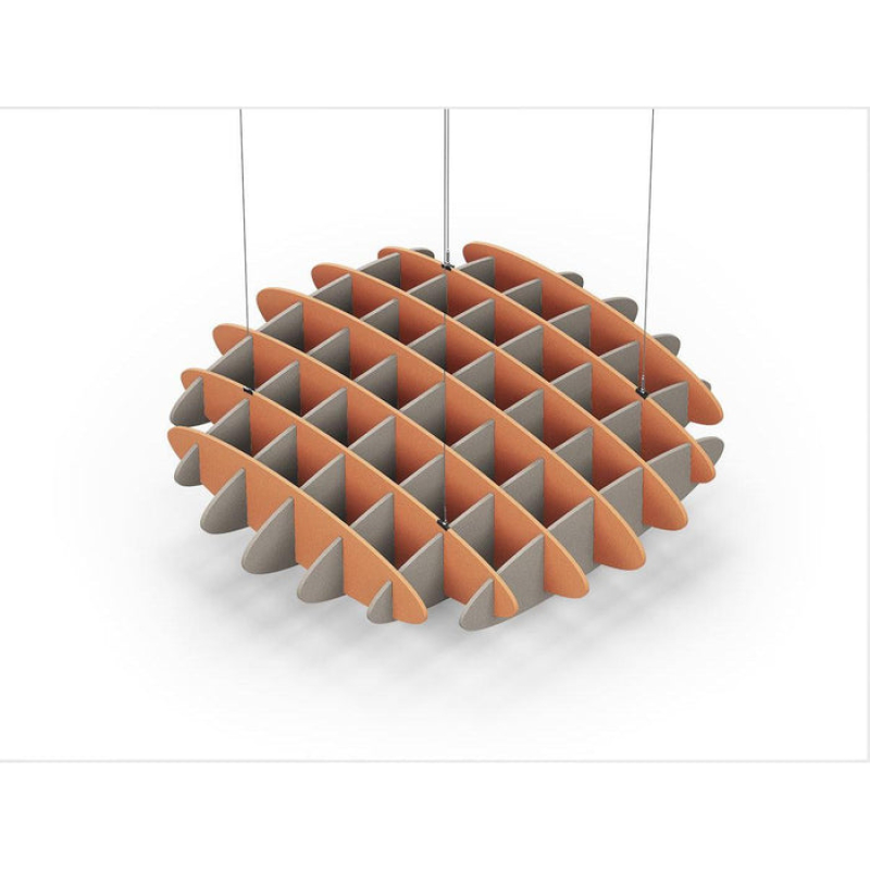Acoustic Ceiling Sound Trap - 1200mm x 1200mm Round - Orange | Dark Beige