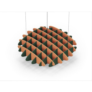Acoustic Ceiling Sound Trap - 1200mm x 1200mm Round - Orange | Dark Green