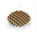 Acoustic Ceiling Sound Trap - 1200mm x 1200mm Round - Orange | Green