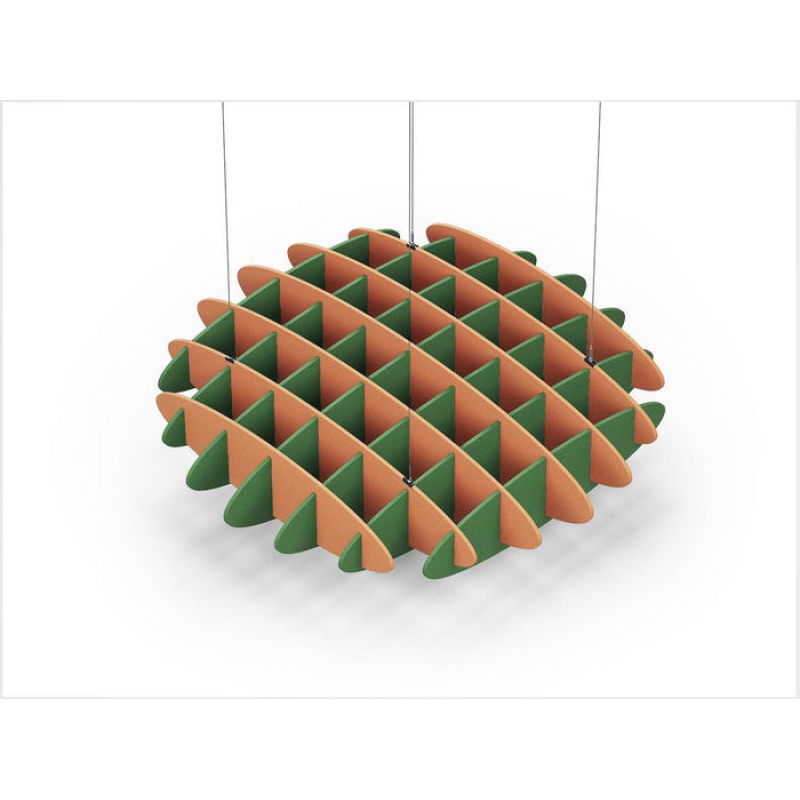 Acoustic Ceiling Sound Trap - 1200mm x 1200mm Round - Orange | Green