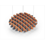 Acoustic Ceiling Sound Trap - 1200mm x 1200mm Round - Orange | Grey