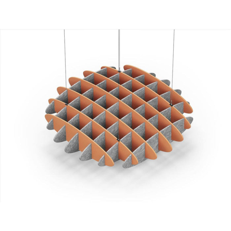 Acoustic Ceiling Sound Trap - 1200mm x 1200mm Round - Orange | Marble Grey