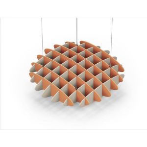 Acoustic Ceiling Sound Trap - 1200mm x 1200mm Round - Orange | Natural