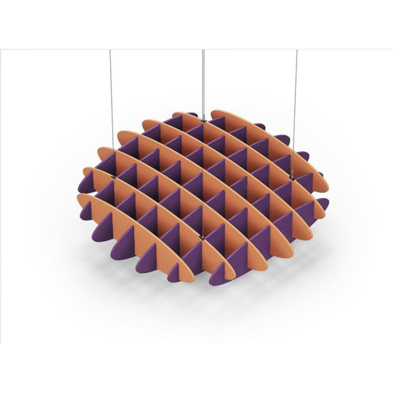 Acoustic Ceiling Sound Trap - 1200mm x 1200mm Round - Orange | Purple